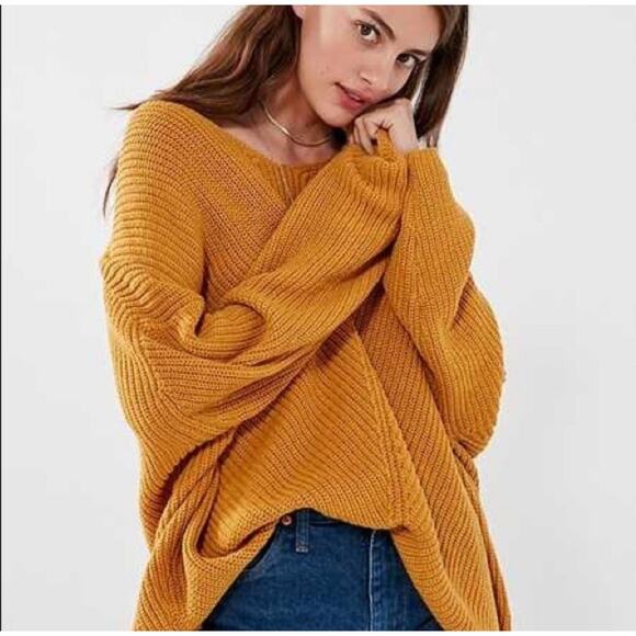 Urban Outfitters Sweaters - Urban Outfitters Mustard Yellow Knit Slouchy Oversized Sweater Women's XS